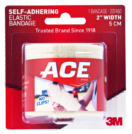 3M ACE Elastic Bandage 3 Inch Width Standard Compression Self-adherent Closure Tan NonSterile - 207461