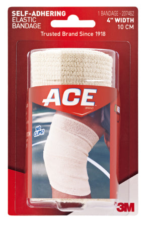 3M ACE Elastic Bandage 4 Inch Width Standard Compression Self-adherent Closure Tan NonSterile - 207462