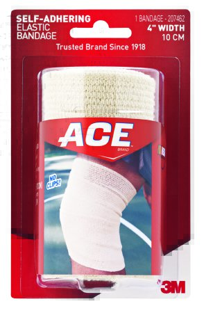 3M ACE - Elastic Bandage 4 Inch Width Standard Compression Self-adherent Closure Tan NonSterile - 207462