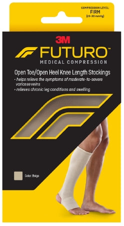 3M Futuro Compression Stockings Knee High Medium Beige Open Toe - 71033EN