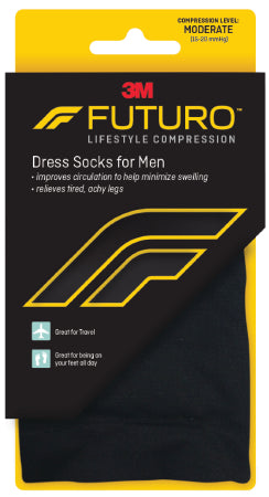 3M Futuro Revitalizing - Compression Socks Over the Calf Medium Black Closed Toe - 71038EN