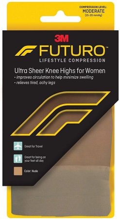3M Futuro Ultra Sheer - Compression Pantyhose Knee High Large Nude Closed Toe - 71061EN