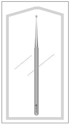 Sklar - Ear Curette 5-3/4 Inch Length Solid Round Handle 3 mm Tip Straight Round Blunt Loop Tip - 96-1002