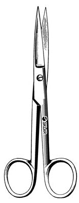 Econo - Operating Scissors 4-1/2 Inch Length Floor Grade Stainless Steel Sterile Finger Ring Handle Straight Sharp Tip / Sharp Tip - 96-2593