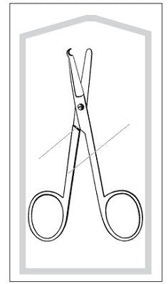 Merit - Suture Scissors Littauer 5-1/2 Inch Length Office Grade Pakistan Stainless Steel Sterile Finger Ring Handle Straight Blunt Tip / Blunt Tip - 96-2513M