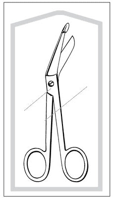 Merit - Bandage Scissors Lister 5-1/2 Inch Length Floor Grade Pakistan Stainless Steel Sterile Finger Ring Handle Angled Blunt Tip Blunt Tip 96 2503m 1084407