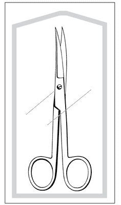 Merit - Operating Scissors 5-1/2 Inch Length Floor Grade Pakistan Stainless Steel Sterile Finger Ring Handle Curved Sharp Tip / Sharp Tip - 96-2527M