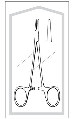 Merit Sterile - Needle Holder 5-1/4 Inch Length Straight Smooth Blunt Jaws Finger Ring Handle - 96-2587M