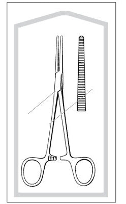 Merit - Hemostatic Forceps Crile 5-1/2 Inch Length Mid Grade Stainless Steel Sterile Finger Ring Handle Straight Serrated - 96-2551M