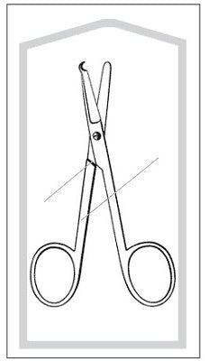 Merit - Stitch Scissors Spencer 4-1/2 Inch Length Office Grade Pakistan Stainless Steel Sterile Finger Ring Handle Straight Blunt Tip / Blunt Tip - 96-2598M