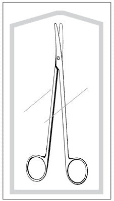 Merit - Dissecting Scissors Metzenbaum 7 Inch Length Floor Grade Pakistan Stainless Steel Sterile Finger Ring Handle Curved Blunt Tip / Blunt Tip - 96-2682M