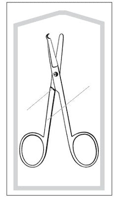 Merit - Stitch Scissors Spencer 3-1/2 Inch Length Office Grade Pakistan Stainless Steel Sterile Finger Ring Handle Straight Blunt Tip / Blunt Tip - 96-2511M