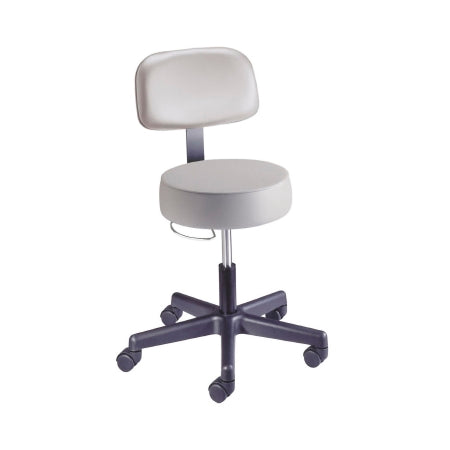 Value Plus Series - Exam Stool Pneumatic Height Adjustment 2 Inch Dual Wheel Nylon Casters Black Satin - 22500-PR40