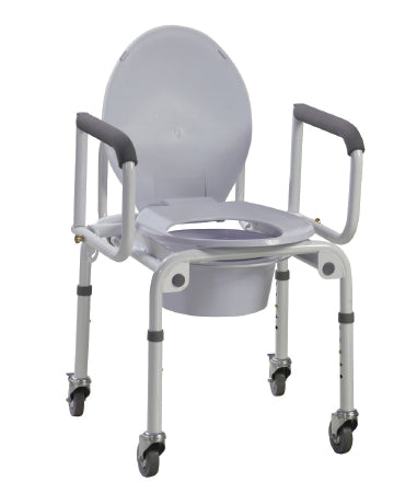 Fabrication Enterprises Fabrication Enterprises Commode Chair Drop Arm Steel Frame - 43-2342