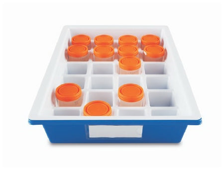 Droplet - Specimen Storage Tray 3-5/16 X 13 X 18-7/8 Inch Blue / White Polystyrene 24 Specimen Container Capacity - 22267051