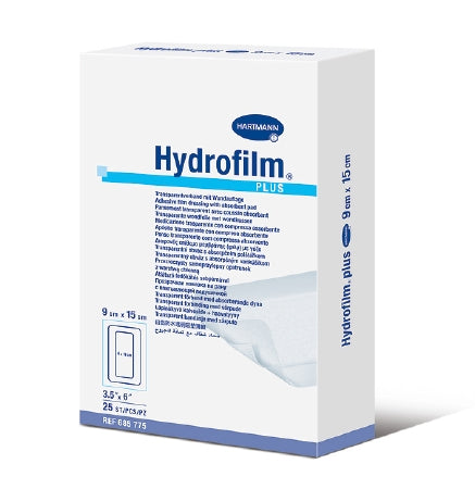 Hydrofilm Plus - Transparent Film Dressing with Pad Rectangle 3-1/2 X 6 Inch 4 Tab Delivery Without Label Sterile - 685775