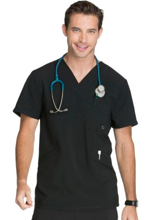 Kinetic Manufacturing Group Cherokee Scrub Shirt Large Black 3 Pockets Short Sleeves Male - CK900A-LG