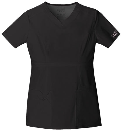 Kinetic Manufacturing Group Cherokee Scrub Shirt X-Small Black 2 Pockets Short Sleeves Female - 24703-XS