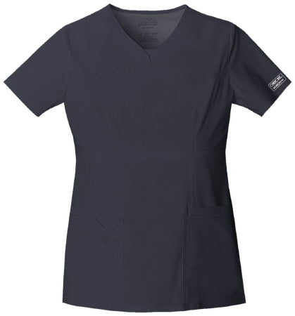Kinetic Manufacturing Group Cherokee Scrub Shirt X-Small Pewter 2 Pockets Short Sleeves Female - 24703-XS