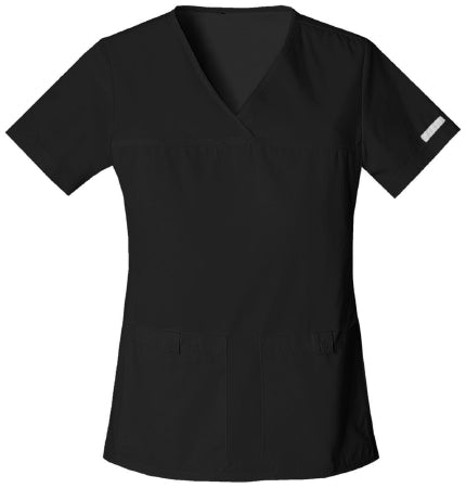 Kinetic Manufacturing Group Cherokee Scrub Shirt Medium Black 2 Pockets Short Sleeves Female - 2968-MD