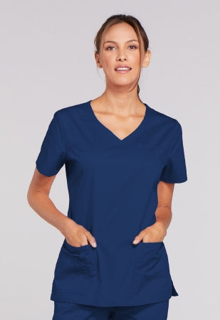 Kinetic Manufacturing Group Cherokee Scrub Shirt X-Large Navy 3 Pockets Short Sleeves Female - 4727-XL