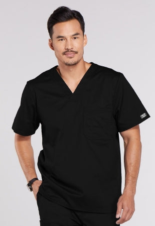 Kinetic Manufacturing Group Cherokee Scrub Shirt Medium Black 1 Pocket Short Sleeves Male - 4743-MD