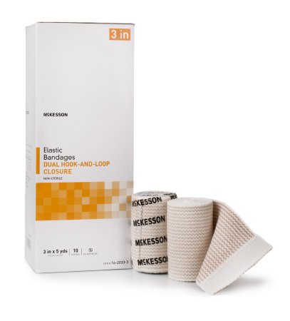 McKesson McKesson Elastic Bandage 3 Inch X 5 Yard Double Hook and Loop Closure NonSterile - 16-2033-3