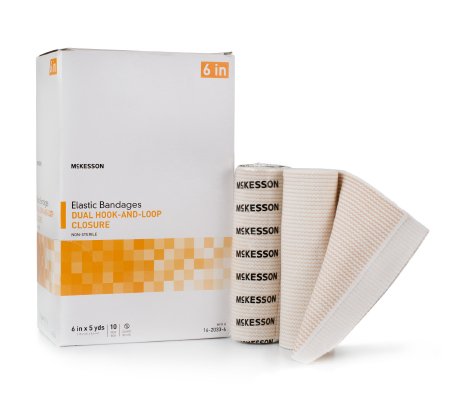 McKesson McKesson Elastic Bandage 6 Inch X 5 Yard Double Hook and Loop Closure NonSterile - 16-2033-6