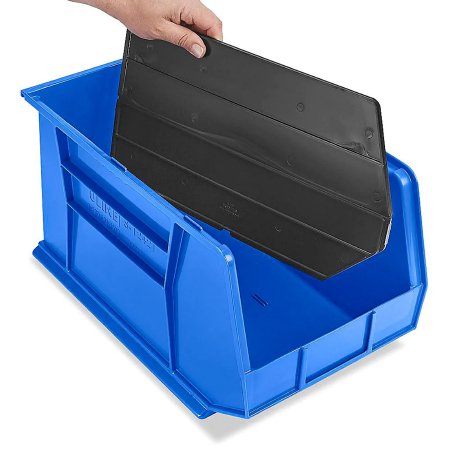 Uline - Bin Divider 10 X 18 Inch Black Plastic - S-12421D