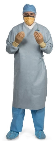 O&M Halyard Inc Aero Chrome Select Breathable Surgical Gown with Towel X-Large Unisex AAMI Level 4 Sterile Blue - 44706