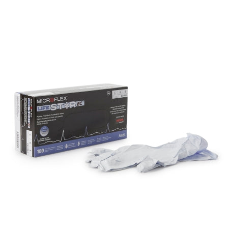LifeStar EC - Exam Glove Large NonSterile Nitrile Extended Cuff Length Textured Fingertips White / Blue Not Chemo Approved - LSE-104-L
