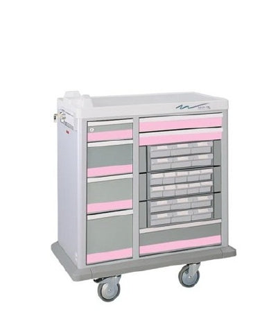 Waterloo Industries - Medication Cart Heavy-Duty Steel 23 X 39 X 46 Inch Gray 30 Inch Full Size, Pull-out Shelf - MTK1-4B771-33FTF6