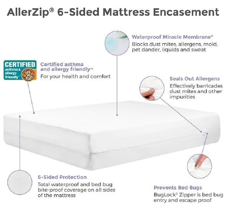 Protect-A-Bed - Mattress Cover 76 X 80 X 18 Inch Knit Polyester Fabric For King Sized Mattresses - 83117-HEAL