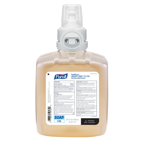 GOJO PurellHealthy Soap Antimicrobial Soap Foaming 1,200 mL Dispenser Refill Bottle Unscented - 5181-03