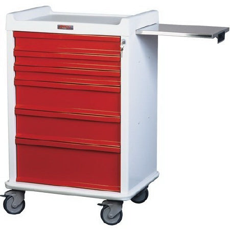 MRIequip.com LLC Medication Cart 23.75 X 30.5 X 45.75 Inch 6 Drawers Red - CA-1004