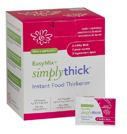 Simply Thick SimplyThickEasy Mix Food and Beverage Thickener 6 Gram Individual Packet Unflavored Gel Nectar Consistency - STIND200L2