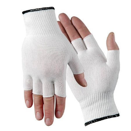 Wells Lamont Industrial M117 Series Half Finger Glove Liner Powder Free Nylon White Men's - 117