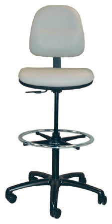 Pedigo Products Ergo Series Anesthesia Task Chair Adjustable Backrest Pneumatic Height Adjustment Dual Wheel Casters Beige - T-584