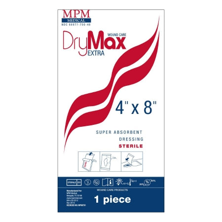 DryMax Extra - Super Absorbent Dressing 4 X 8 Inch Polypropylene / Sodium Polyacrylate / Cellulose Pulp / Polyolefine Rectangle Sterile - MP00701
