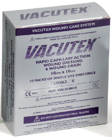 Vacutex - Rapid Capillary Action Wound Dressing Polyester Filamets / Polyester / Cotton Non-impregnated 4 X 4 Inch Sterile - VAC010010