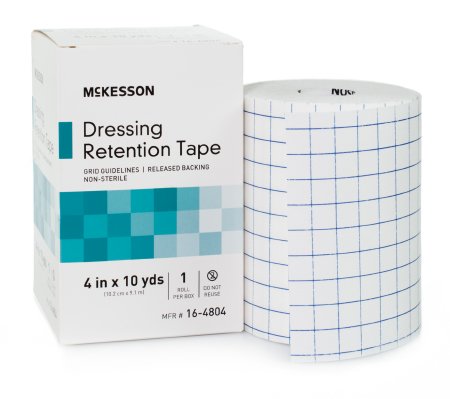 McKesson McKesson Dressing Retention Tape NonWoven Fabric / Printed Release Paper 4 Inch X 10 Yard White NonSterile - 16-4804