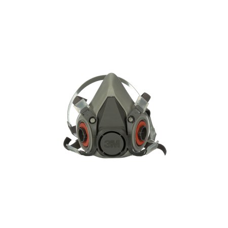 3M 6000 - Reusable Respirator Industrial Half Face 4 Point Adjustable Head Strap Medium Gray / White - 7000001933