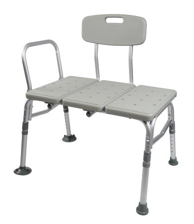 McKesson McKesson Knocked Down Bath Transfer Bench 17-1/2 to 22-1/2 Inch Height Range 17-1/2 to 22-1/2 Inch Height Range 400 lbs. Weight Capacity Removable Arm Rail - 146-RTL12031KDR