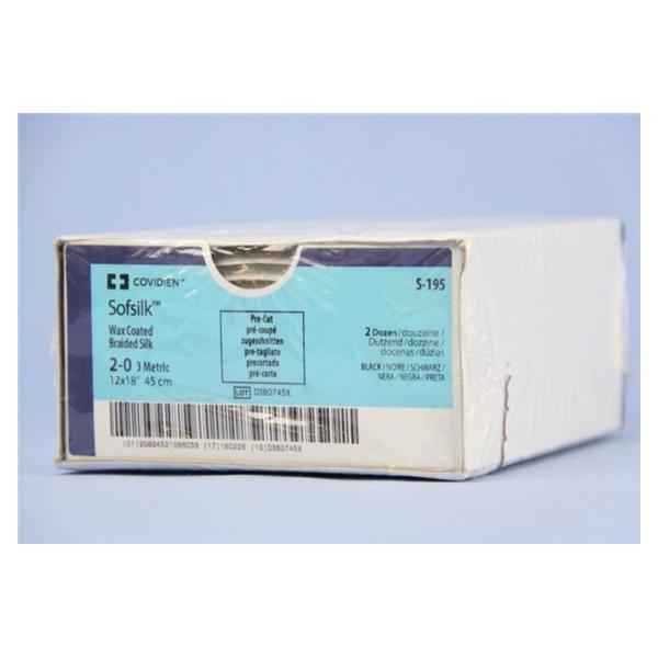 Medtronic MITG-Covidien Suture 2-0 Silk No Needle Sofsilk Black 12X18" Braid 24/Ca - S195