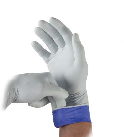 Microflex Medical LifeStar EC Exam Glove X-Large NonSterile Nitrile Extended Cuff Length Textured Fingertips White / Blue Not Chemo Approved - LSE-104-XL