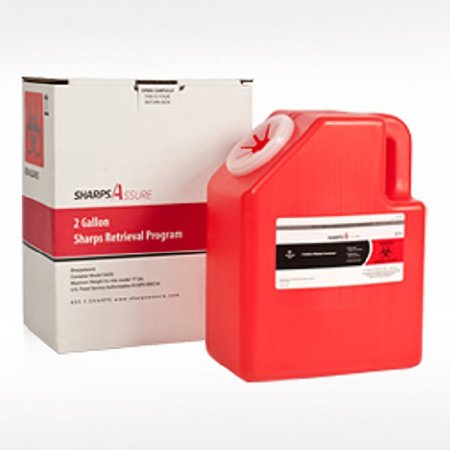 Post Medical Sharps Assure Mailback Sharps Container 2 Gallon Red Base / Translucent Lid - SA2G-12