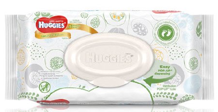 Kimberly Clark Huggies Natural Care Baby Wipe Soft Pack Purified Water / Coco-Glucoside / Aloe / Vitamin E Unscented 32 Count - 42511