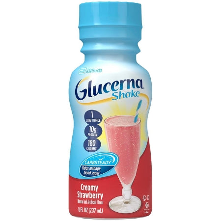 Abbott Glucerna Shake Oral Supplement Strawberry Flavor 8 oz. Bottle Ready to Use - 70074064924