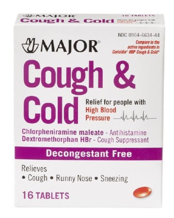 Major Pharmaceuticals Major Cold and Cough Relief 4 mg - 30 mg Strength Tablet 16 per Box - 904663444