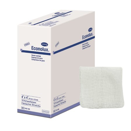 Econolux - Gauze Sponge Cotton 12-Ply 4 X 4 Inch Square Sterile - 416105
